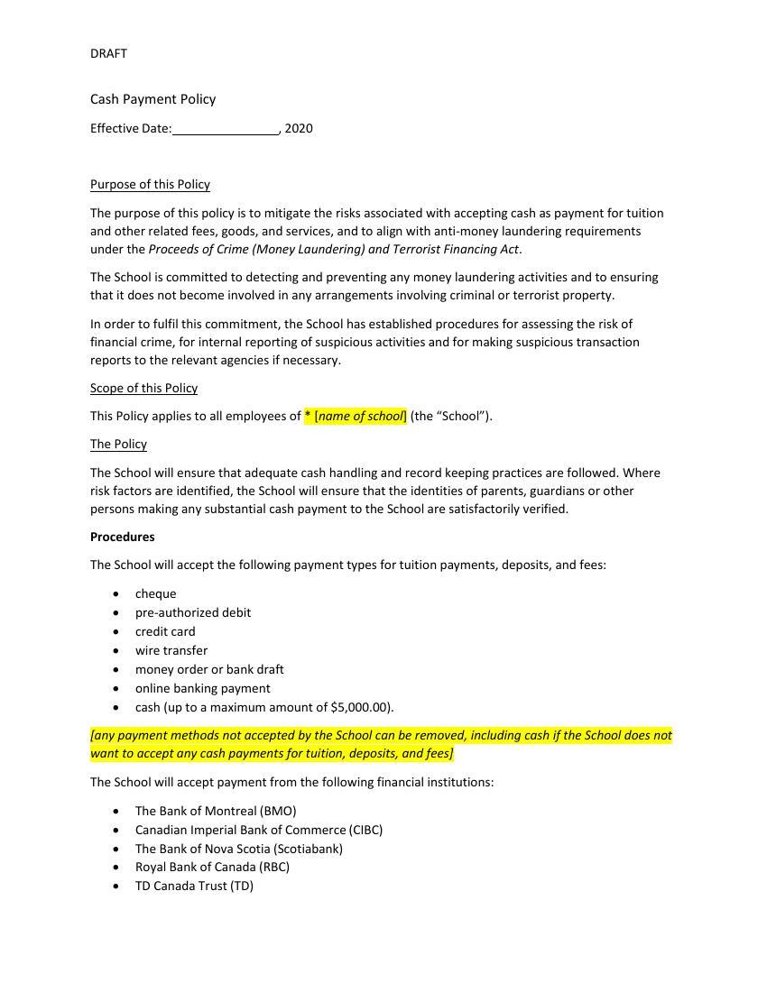 Cash Payment Policy 2020 (1)